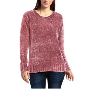 Orvis Women's misty rose XL crew neck long sleeve chenille pullover sweater